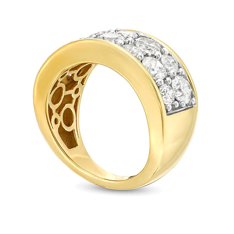 3.25 CT. TW Diamond Alternating Double-Row Anniversary Band in 10K Gold