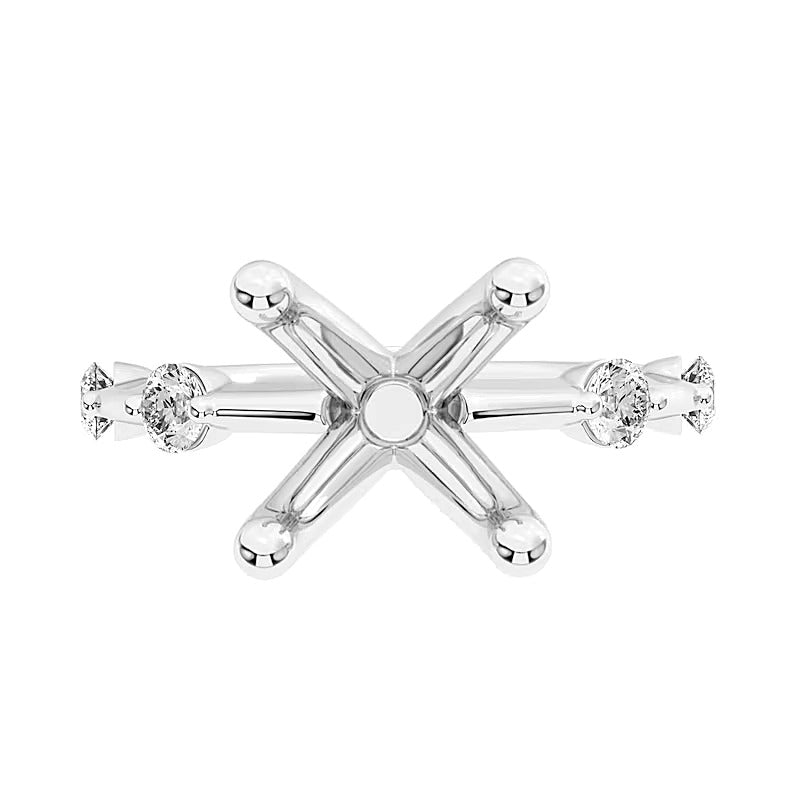 0.25 CT. TW Diamond Station Semi-Mount Setting in 14K White Gold