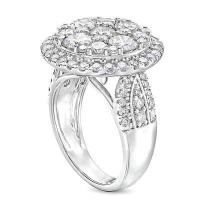 4.0 CT. TW Multi-Diamond Frame Multi-Row Engagement Ring in 14K White Gold