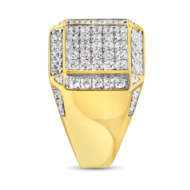 2.13 CT. TW Multi-Diamond Frame Square-Top Ring in 10K Gold
