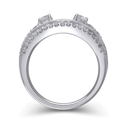 0.75 CT. TW Diamond Vintage-Style Solitaire Enhancer in 14K White Gold