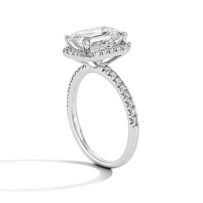 3.5 CT. TW Emerald-Cut Lab-Grown Diamond Frame Engagement Ring in 14K White Gold (F/VS2)