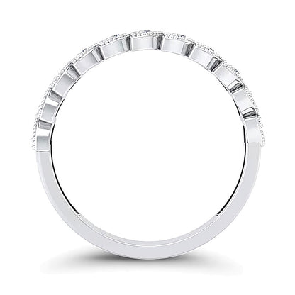 0.2 CT. TW Diamond Marquise Slant Vintage-Style Band in 10K White Gold
