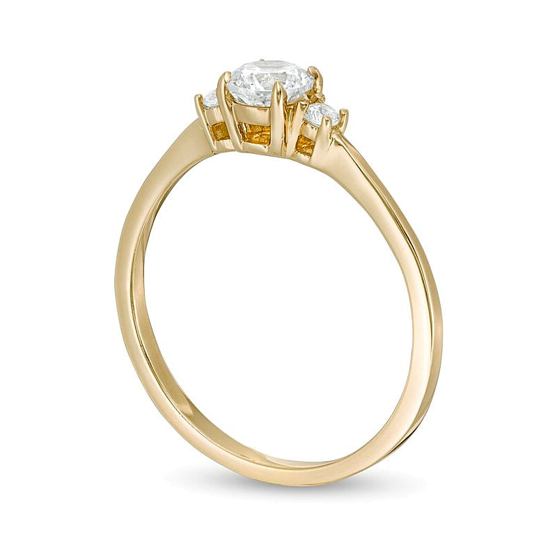 0.5 CT. TW Diamond Three Stone Engagement Ring in 14K Gold