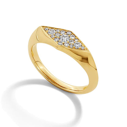 0.25 CT. TW Lab-Grown Multi-Diamond Geometric Ring in 10K Gold (F/VS2)