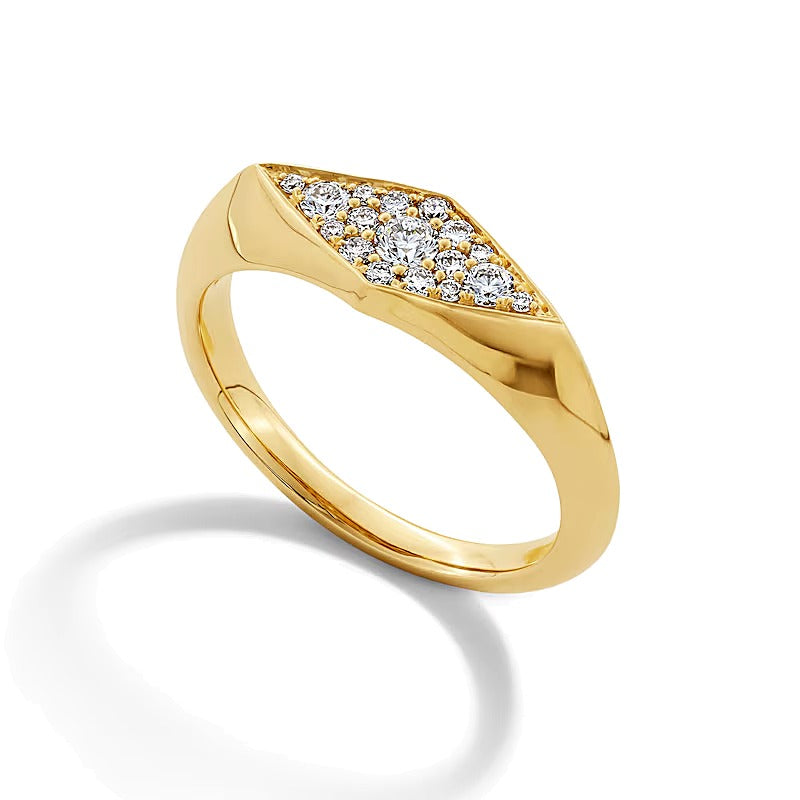 0.25 CT. TW Lab-Grown Multi-Diamond Geometric Ring in 10K Gold (F/VS2)