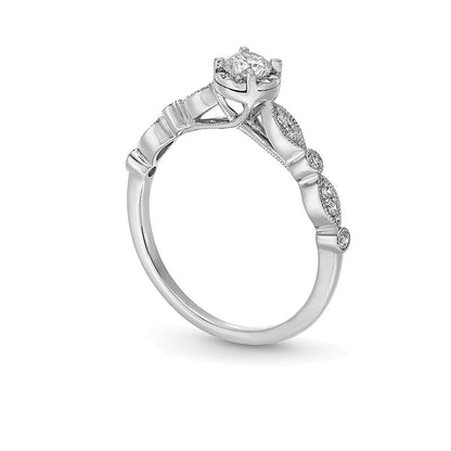 0.33 CT. T. W. Diamond Vintage-Style Engagement Ring in 14K White Gold