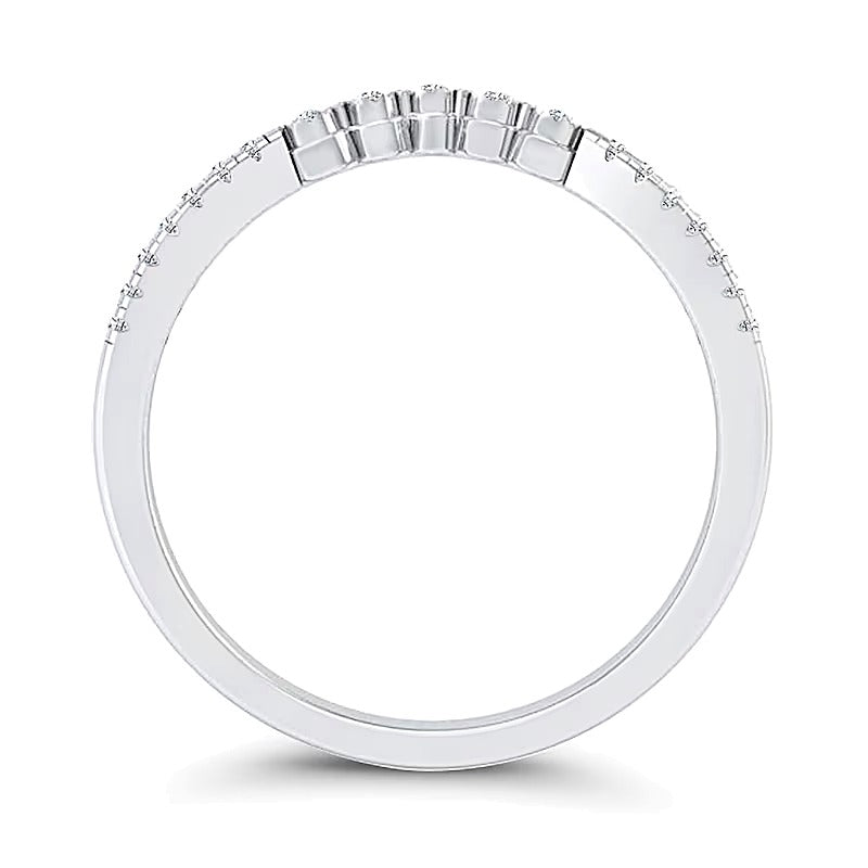 0.07 CT. TW Diamond Miracle "V" Ring in 10K White Gold