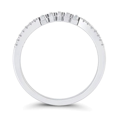 0.07 CT. TW Diamond Miracle "V" Ring in 10K White Gold