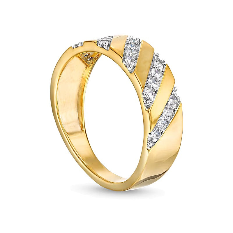0.33 CT. TW Diamond Slant Row Band in 10K Gold