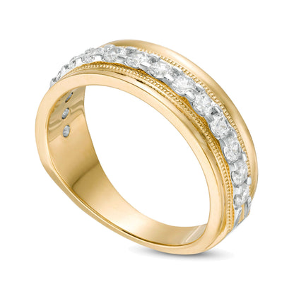 1.0 CT. TW Diamond Milgrain Wedding Band in 10K Gold