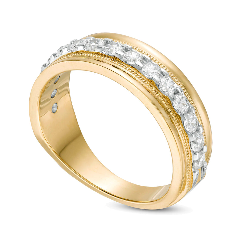 1.0 CT. TW Diamond Milgrain Wedding Band in 10K Gold