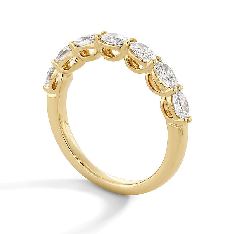 1.0 CT. TW Oval Lab-Grown Diamond Seven Stone Anniversary Band in 14K Gold (F/VS2)