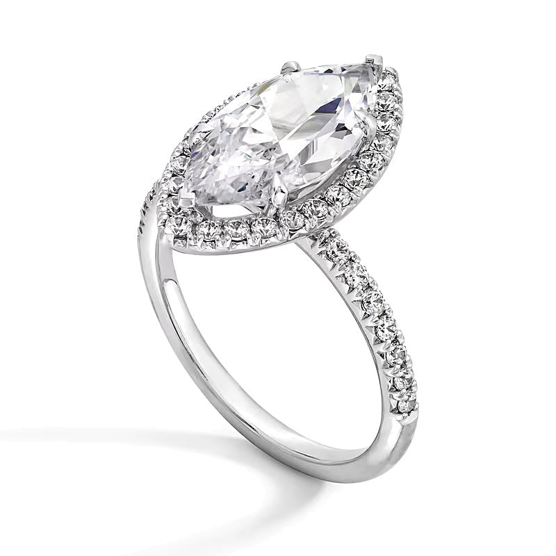 3.5 CT. TW Marquise-Cut Lab-Grown Diamond Frame Engagement Ring in Platinum (F/VS2)
