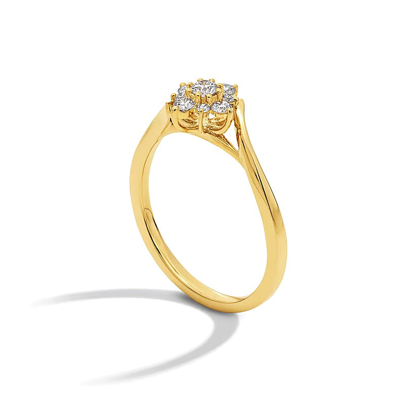 0.25 CT. TW Lab-Grown Multi-Diamond Bypass Ring in 10K Gold (F/VS2)
