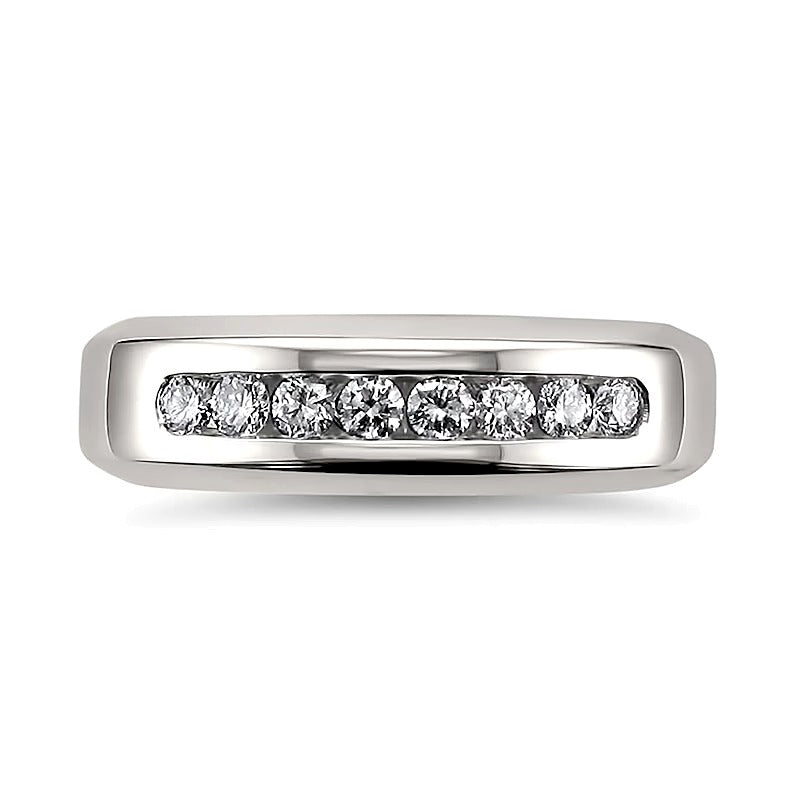 0.5 CT. TW Diamond Eight Stone Channel Band in 14K White Gold