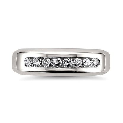 0.5 CT. TW Diamond Eight Stone Channel Band in 14K White Gold