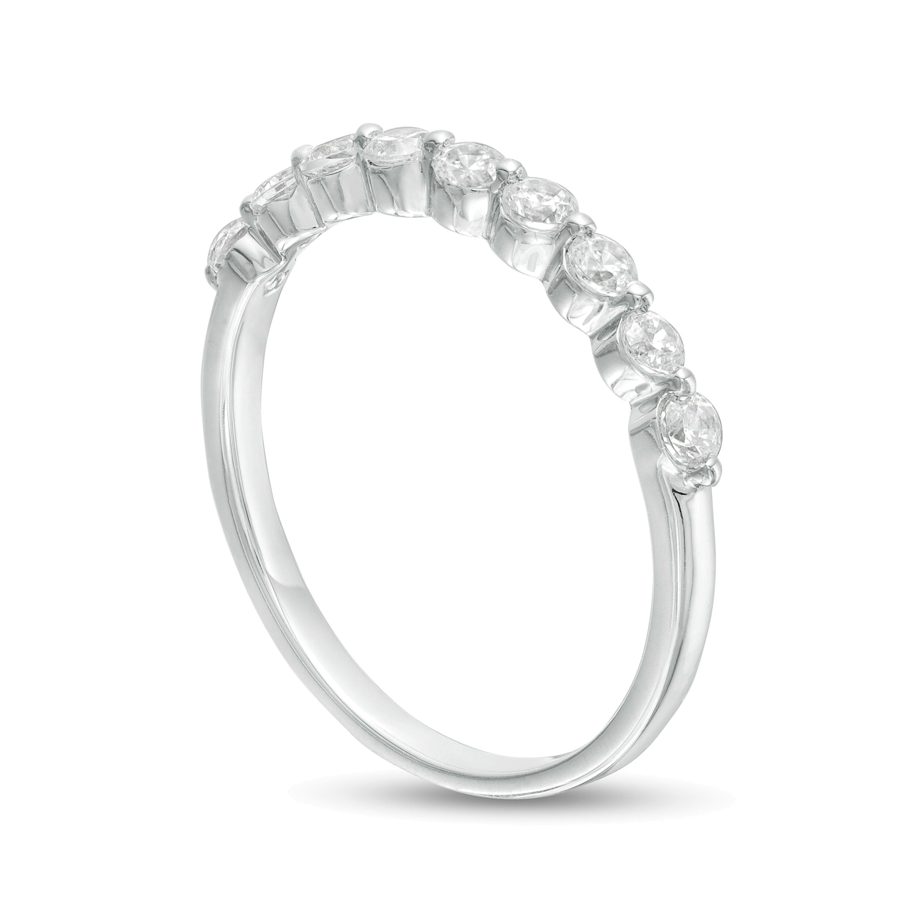 0.38 CT. TW Diamond Nine Stone Anniversary Band in 10K White Gold