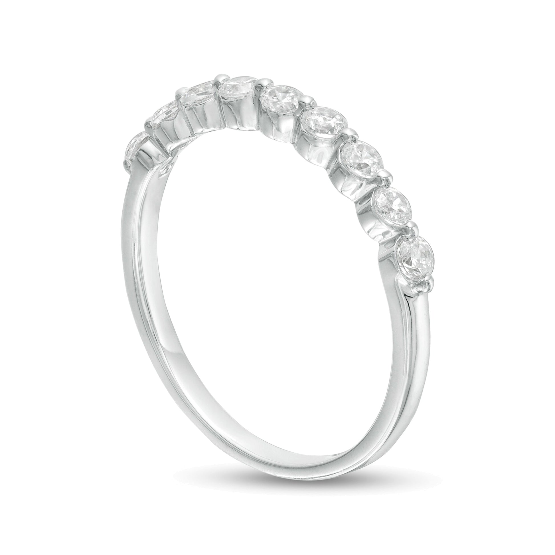 0.38 CT. TW Diamond Nine Stone Anniversary Band in 10K White Gold
