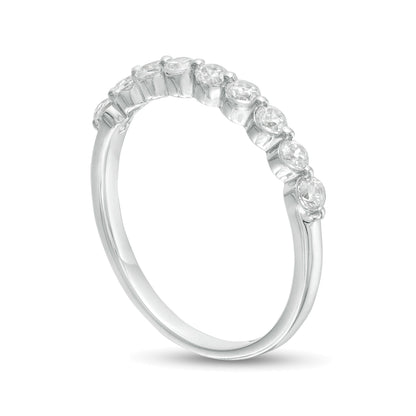 0.38 CT. TW Diamond Nine Stone Anniversary Band in 10K White Gold