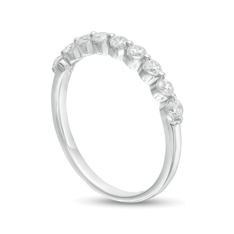 0.38 CT. TW Diamond Nine Stone Anniversary Band in 10K White Gold