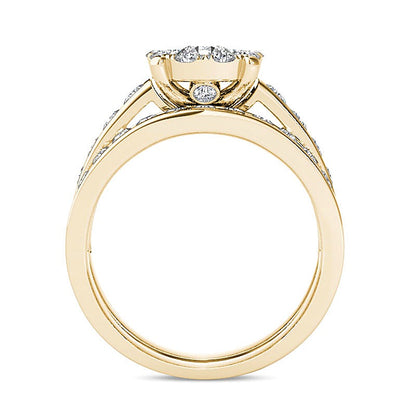 1.5 CT. TW Diamond Frame Bridal Set in 14K Gold
