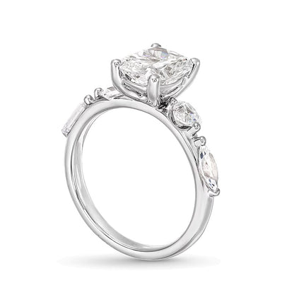 3.0 CT. TW Multi-Shaped Lab-Grown Diamond Engagement Ring in 14K White Gold (F/VS2)