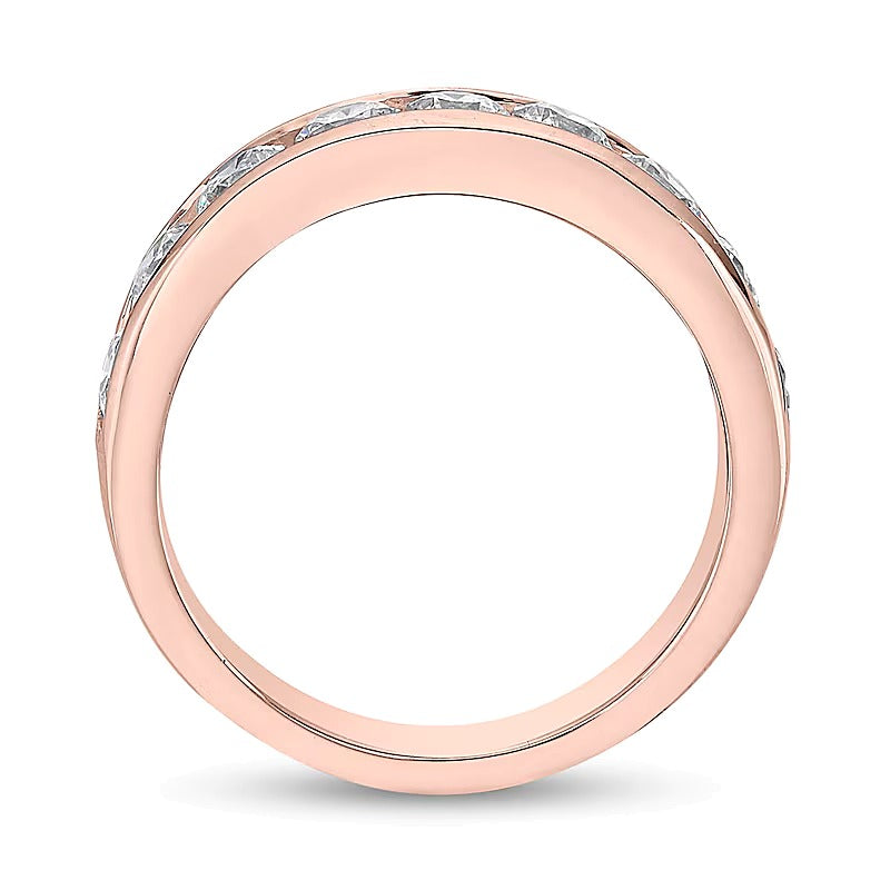 1.5 CT. TW Diamond Channel Nine Stone Band in 10K Rose Gold (I/I2)