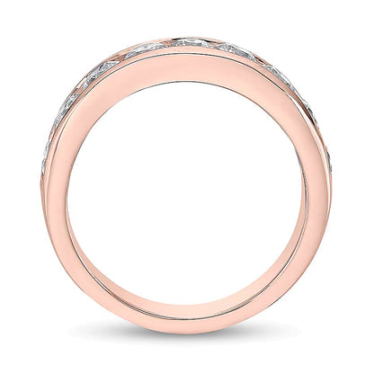 1.5 CT. TW Diamond Channel Nine Stone Band in 10K Rose Gold (I/I2)