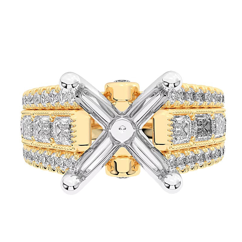 1.75 CT. TW Multi Certifed Lab-Grown Diamond Semi-Mount Setting in 14K Gold (F/VS2)