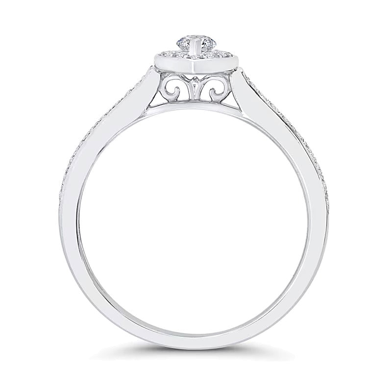 0.25 CT. TW Marquise-Cut Diamond Frame Promise Ring in 10K White Gold