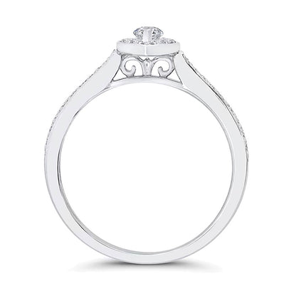 0.25 CT. TW Marquise-Cut Diamond Frame Promise Ring in 10K White Gold