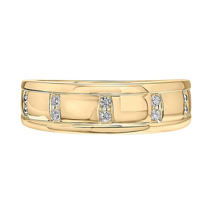 0.1 CT. TW Diamond Vertical Channel Band in 10K Gold