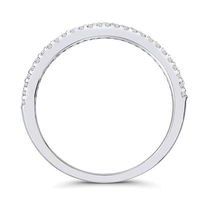 0.17 CT. TW Diamond Edge Split Double Row Ring in 10K White Gold
