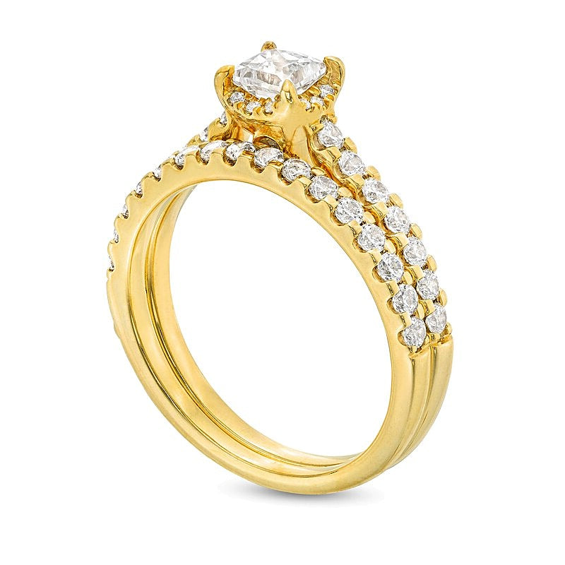 1.0 CT. TW Princess-Cut Diamond Hidden Frame Bridal Set in 14K Gold (I/I2)