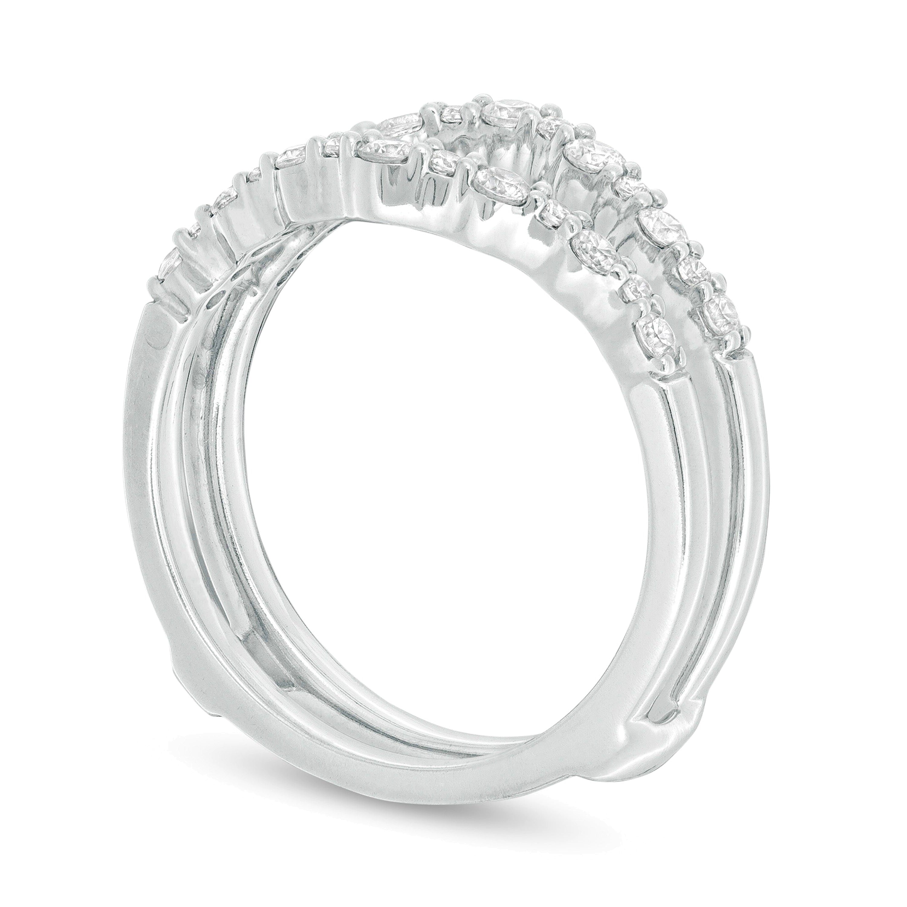 0.38 CT. TW Diamond Contour Solitaire Enhancer in 14K White Gold