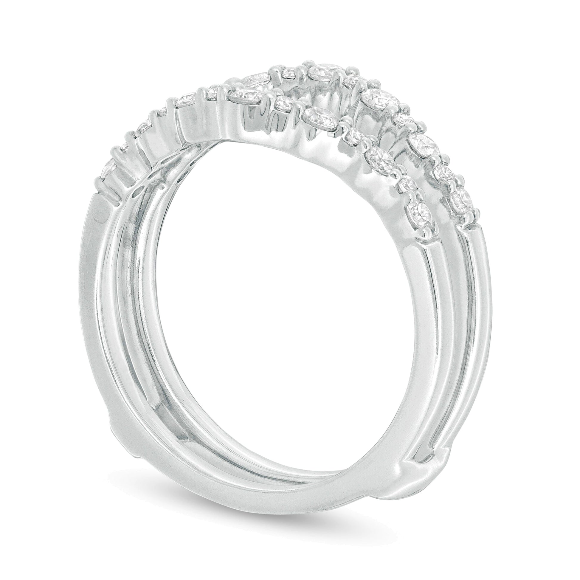 0.38 CT. TW Diamond Contour Solitaire Enhancer in 14K White Gold