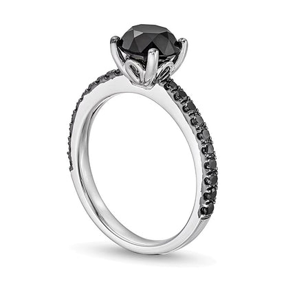 2.38 CT. TW Black Diamond Engagement Ring in 14K White Gold