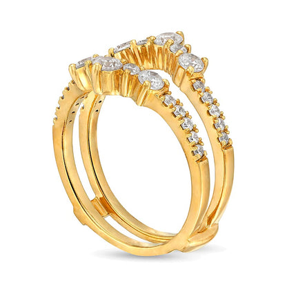 0.88 CT. TW Diamond Alternating Contour Solitaire Enhancer in 14K Gold