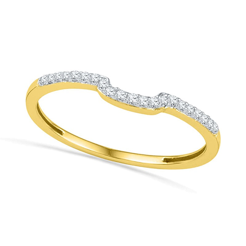 0.33 CT. TW Diamond Cushion Frame Double-Row Bridal Set in 10K Gold