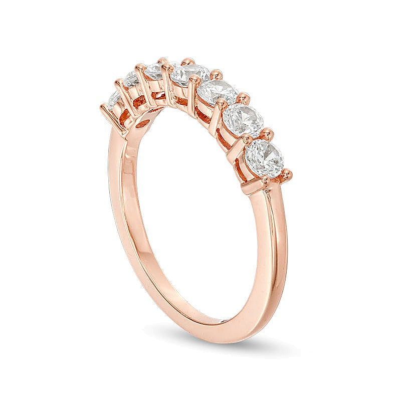 1.0 CT. TW Diamond Seven Stone Anniversary Band in 10K Rose Gold
