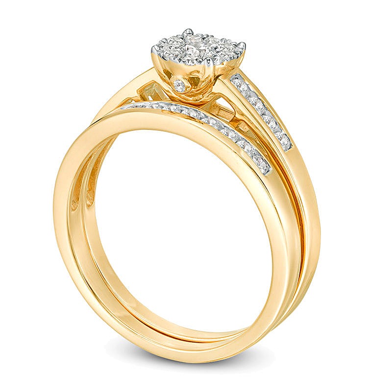 0.5 CT. TW Diamond Frame Bridal Set in 10K Gold