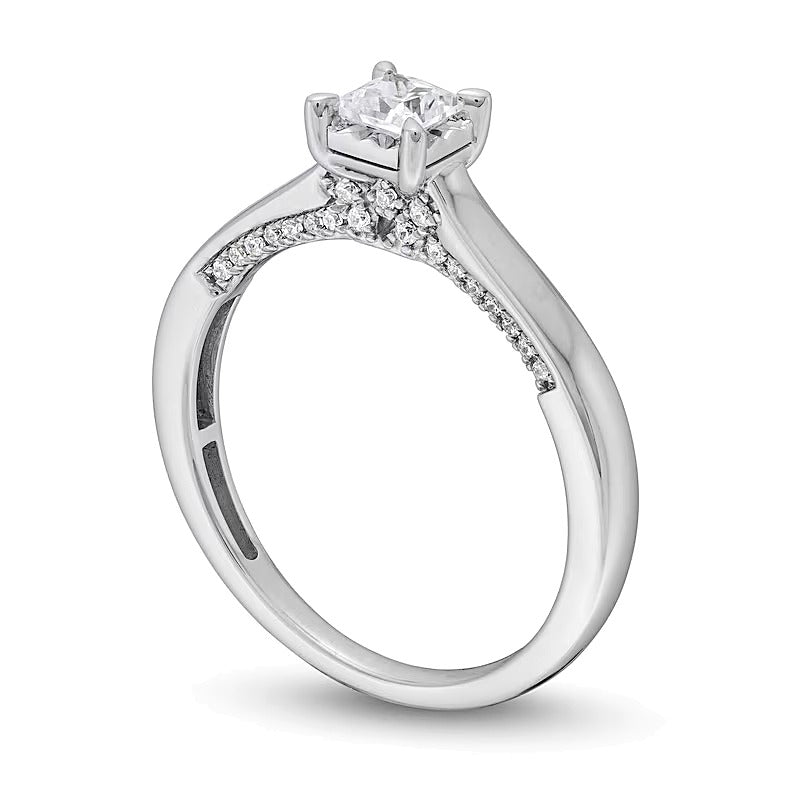 0.5 CT. TW Princess-Cut Diamond Edge Engagement Ring in 14K White Gold (I/I2)