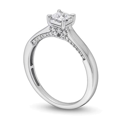 0.5 CT. TW Princess-Cut Diamond Edge Engagement Ring in 14K White Gold (I/I2)