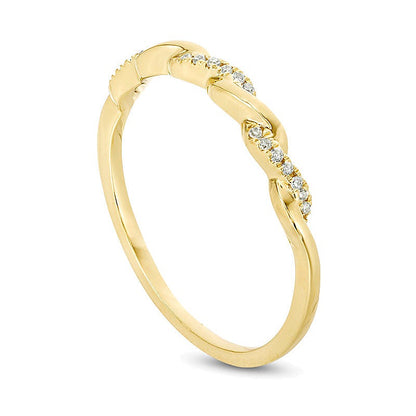 0.05 CT. TW Diamond Twist Wedding Band in 10K Gold