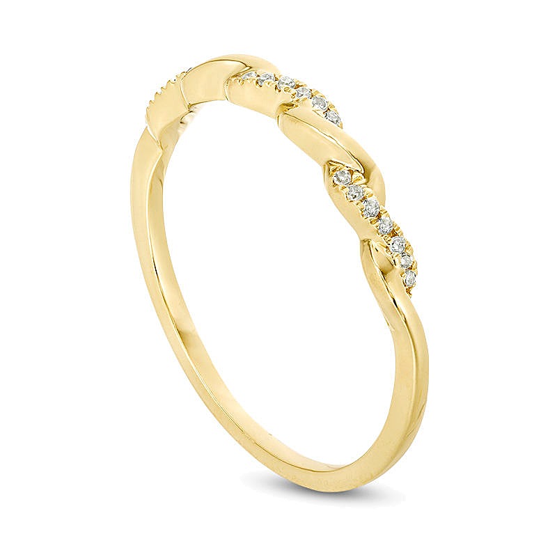 0.05 CT. TW Diamond Twist Wedding Band in 10K Gold
