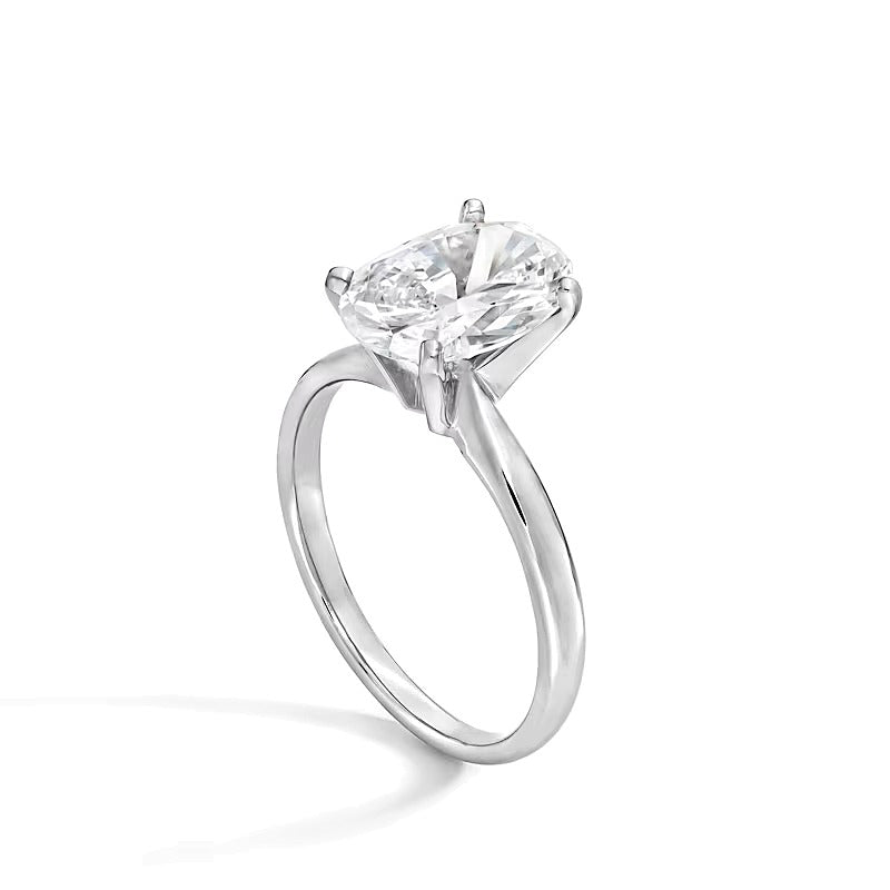3.0 CT. Oval Lab-Grown Diamond Solitaire Engagement Ring in 14K White Gold (F/VS2)