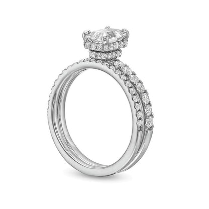 1.75 CT. TW Emerald Lab-Grown Diamond Bridal Set in 14K White Gold (F/SI2)