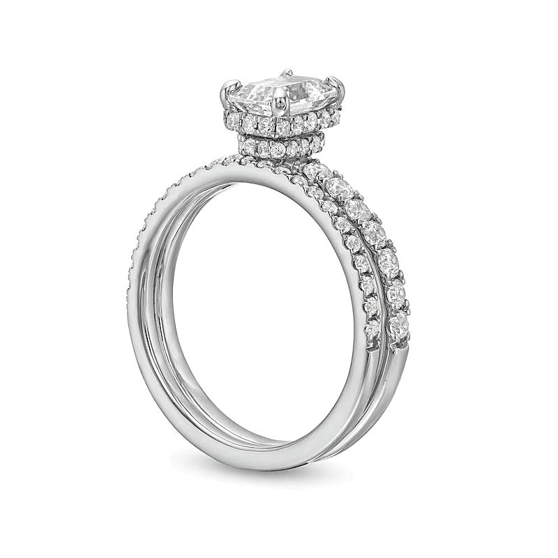 1.75 CT. TW Emerald Lab-Grown Diamond Bridal Set in 14K White Gold (F/SI2)