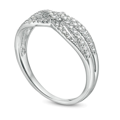0.33 CT. TW Diamond Crossover Anniversary Band in 10K White Gold